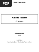 Amrita - Pritam - A Discussion of Her Five Poems