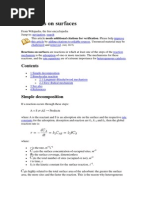 Reactions On Surfaces