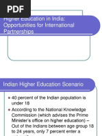 Higher Education in India: Opportunities For International Partnerships