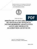 Diseño de Un Estabilizador de Sistemas de Potencia Neuro-Borroso Adaptativo Ajustado Mediante Algoritmos Genéticos