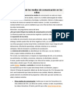 La Influencia de Los Medios de Comunicación en Los Niños