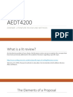 Aedt4200 Seminar Lit Review Methods