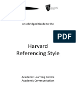 Harvard Referencing Style: An Abridged Guide To The