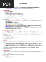 Lipid Metabolism Notes