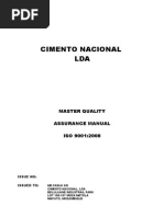 Cimento Nacional LDA: Master Quality Assurance Manual ISO 9001:2008