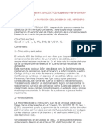 Suspension de La Partición de Los Bienes Del Heredero Concebido