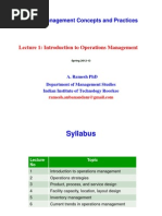 BM201-Management Concepts and Practices: Lecture 1: Introduction To Operations Management