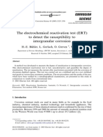 The Electrochemical Reactivation Test (ERT) To Detect The Susceptibility To Intergranular Corrosion