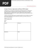 SWOT (Strength Weaknesses Opportunities and Threats) Analysis Tool