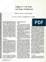 Fatigue of A36 Steel Laser Beam Weldments: Welds Are As Sound As Base Material