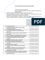 Cuestionario de Evaluación Del Funcionamiento Familiar