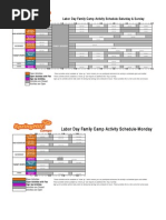 Labor Day Family Camp Activity Schedule-Saturday & Sunday