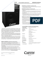 Carvin Engineering Data: Operating Manual