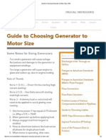 Guide To Choosing Generator To Motor Size - REL