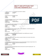 TNPSC Mental Ability and Aptitude Test Question and Answers 2013