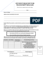 Student Request For Transcript Release 14-15