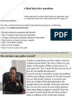 Police Final Interview Questions