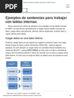 Ejemplos de Sentencias para Trabajar Con Tablas Internas