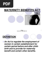 Maternity Benefits Act 1961