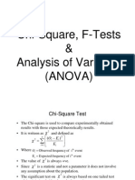 Chi-Square, F-Tests & Analysis of Variance (Anova)