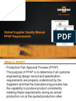 Global Supplier Quality Manual PPAP Requirements