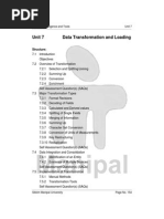 Unit 7 Data Transformation and Loading: Structure