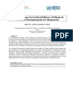 Comunicación para La Gestión Del Riesgo o El Riesgo de Gestionar Estratégicamente La Comunicación