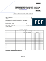 Human Resource Development Council: Application For Grant Payment