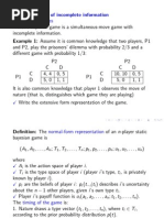 Static Games With Incomplete Information