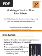 Modeling of Laminar Flow Static Mixers COMOL