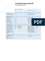 SAP Sales Document Types