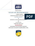 Study On Transformers: A Project Report Submitted in Partial Fulfillment of The