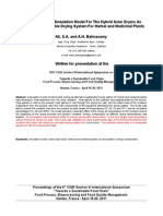 Development of A Simulation Model For The Hybrid Solar Dryers As Alternative Sustainable Drying System For Herbal and Medicinal Plants