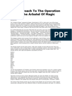 An Approach To The Operation of The Arbatel of Magic