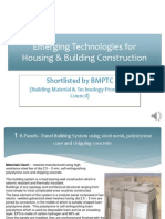 Emerging Technologies For Housing & Building Construction: Shortlisted by BMPTC