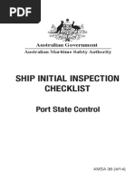 Ship Initial Inspection Checklist: Port State Control