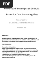 Universidad Tecnológica de Coahuila Production Cost Accounting Class