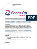 El Banco FIE Es El Número Uno Del Sistema en Eficiencia