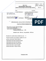 Programa Analitica Farmacologie