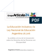 Clase 1. La Educación Inclusiva y La Ley Nacional de Educación Argentina - Su Análisis A La Luz de La CDPD - Mg. Magdalena Orlando