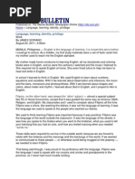 Lang Language, Learning, Identity, Privilege by James Sorianouage, Learning, Identity, Privilege by James Soriano - EnG ARTICLE