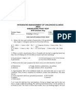 Integrated Management of Childhood Illness (IMCI) Knowledge Post-Test With Answer Key