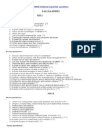 DBMS Unitwise Important Questions