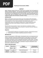 Properties and Transformation of Matter