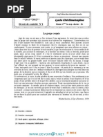 Devoir de Contrôle N°1 - Français - Bac Sciences Exp (2011-2012) Mme Ben Hammel Houda