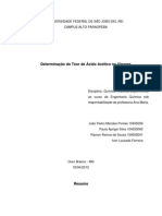 Relatório III de Química Analítica - Determinação Do Teor de Ácido Acético No Vinagre