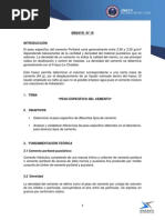 Informe 10 Peso Especifico Del Cemento