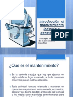 Introducción Al Mantenimiento Industrial y Generalidades