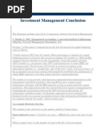 Investment Management Conclusion