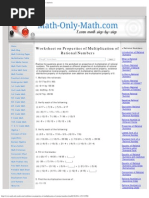 Worksheet On Properties of Multiplication of Rational Numbers - Answers